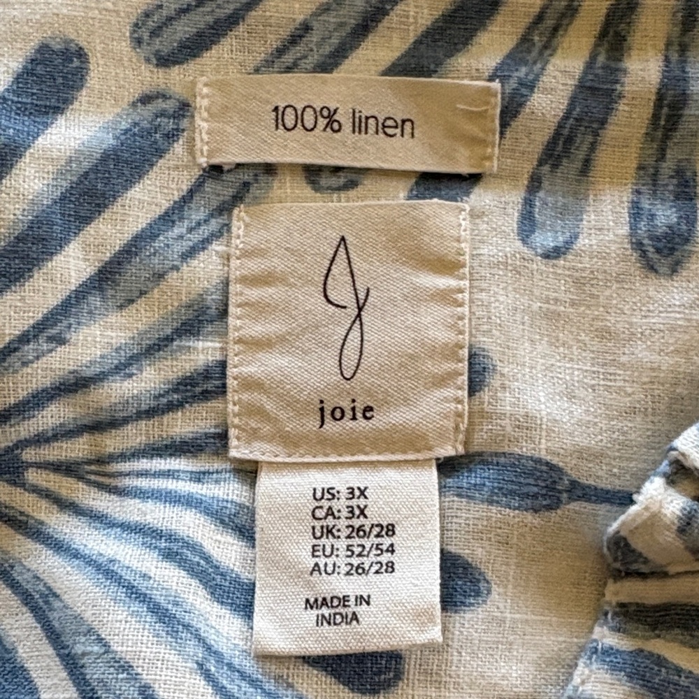 Women’s linen Shirt in Blue and White - Picture 5 of 5